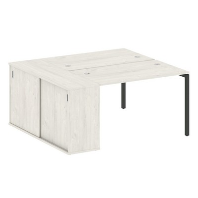 Metal System Quattro 4x4 40БП.РС-СШК-1.2 (Дуб наварра/Антрацит) Рабочая станция на П-образном м/к с опорным шкафом-купе