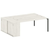 Metal System Quattro 4x4 40БП.РС-СШК-1.5 (Дуб наварра/Антрацит) Рабочая станция на П-образном м/к с опорным шкафом-купе