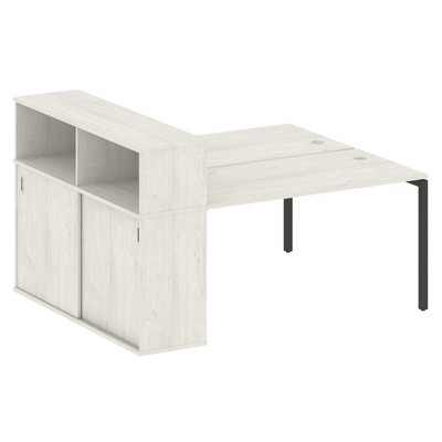 Metal System Quattro 4x4 40БП.РС-СШК-2.3 (Дуб наварра/Антрацит) Рабочая станция на П-образном м/кс опорным шкафом-купе