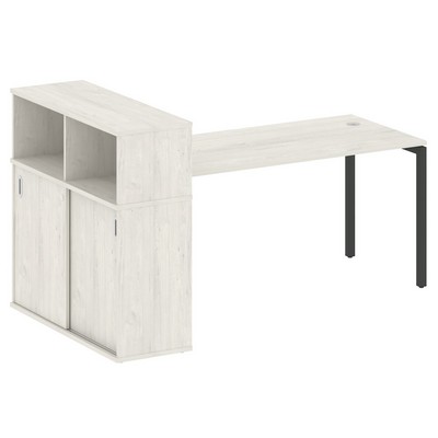 Metal System Quattro 4x4 40БП.РС-СШК-3.4 (Дуб наварра/Антрацит) Стол письменный на П-образном м/к с опорным шкафом-купе