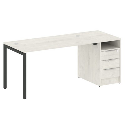 Metal System Quattro 4x4 40БП.РС-СТП -1.3 (Дуб наварра/Антрацит) Рабочая станция на П-образном м/к с опорной тумбой