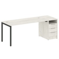 Metal System Quattro 4x4 40БП.РС-СТП -1.4 (Дуб наварра/Антрацит) Рабочая станция на П-образном м/к с опорной тумбой