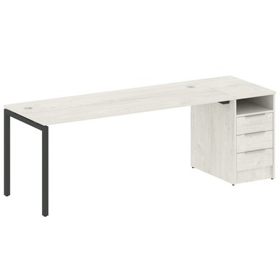 Metal System Quattro 4x4 40БП.РС-СТП -1.5 (Дуб наварра/Антрацит) Рабочая станция на П-образном м/к с опорной тумбой