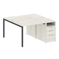 Metal System Quattro 4x4 40БП.РС-СТП-2.1 (Дуб наварра/Антрацит) Рабочая станция на П-образном м/к с опорной тумбой