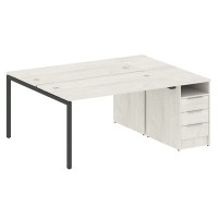 Metal System Quattro 4x4 40БП.РС-СТП-2.3 (Дуб наварра/Антрацит) Рабочая станция на П-образном м/к с опорной тумбой