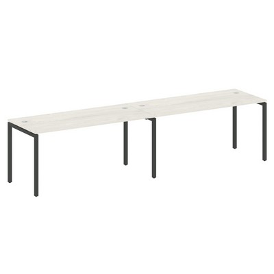 Metal System Quattro 4x4 40БП.СМ-2.4 (Дуб наварра/Антрацит) Рабочая станция на 2 раб.места на П-образном м/к