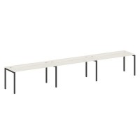 Metal System Quattro 4x4 40БП.СМ-3.4 (Дуб наварра/Антрацит) Рабочая станция на 3 раб.места на П-образном м/к