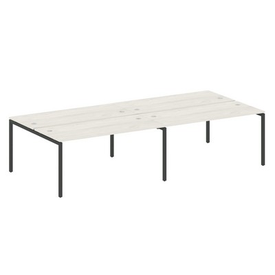 Metal System Quattro 4x4 40БП.СМ-4.4 (Дуб наварра/Антрацит) Рабочая станция на 4 раб.места на П-образном м/к