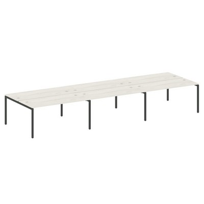 Metal System Quattro 4x4 40БП.СМ-6.4 (Дуб наварра/Антрацит) Рабочая станция на 6 раб.мест на П-образном м/к