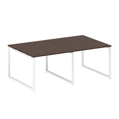 Metal System Quattro 4x4 40БО.ПРГ-2.1 (Дуб наварра/Белый) Переговорный стол, 2 столешницы на О-образном м/к