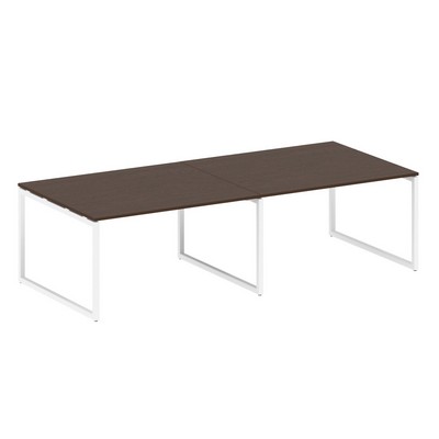 Metal System Quattro 4x4 40БО.ПРГ-2.3 (Дуб наварра/Белый) Переговорный стол, 2 столешницы на О-образном м/к