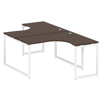 Metal System Quattro 4x4 40БО.РАС-СА-2.3 (Дуб наварра/Белый) Рабочая станция криволинейная на О-образном м/к