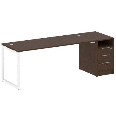 Metal System Quattro 4x4 40БО.РС-СТП -1.5 (Дуб наварра/Белый) Рабочая станция на О-образном м/к с опорной тумбой