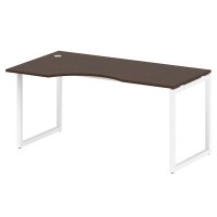 Metal System Quattro 4x4 40БО.СА-1 Л (Дуб наварра/Белый) Стол криволинейный левый на О-образном м/к