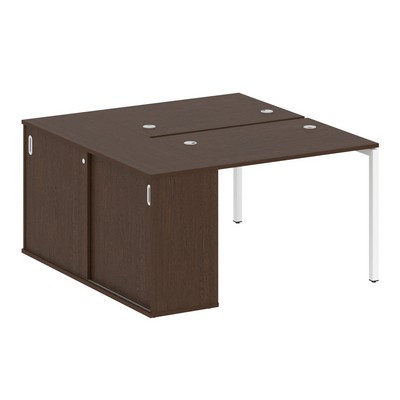 Metal System Quattro 4x4 40БП.РС-СШК-1.1 (Дуб наварра/Белый) Рабочая станция на П-образном м/к с опорным шкафом-купе