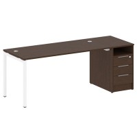 Metal System Quattro 4x4 40БП.РС-СТП -1.4 (Дуб наварра/Белый) Рабочая станция на П-образном м/к с опорной тумбой