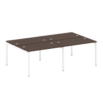 Metal System Quattro 4x4 40БП.СМ-4.2 (Дуб наварра/Белый) Рабочая станция на 4 раб.места на П-образном м/к