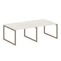 Metal System Quattro 4x4 40БО.ПРГ-2.2 (Дуб наварра/Мокко) Переговорный стол, 2 столешницы на О-образном м/к