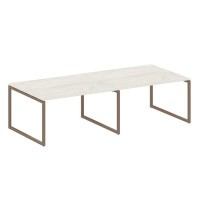 Metal System Quattro 4x4 40БО.ПРГ-2.3 (Дуб наварра/Мокко) Переговорный стол, 2 столешницы на О-образном м/к