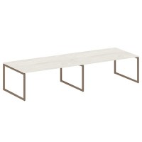 Metal System Quattro 4x4 40БО.ПРГ-2.5 (Дуб наварра/Мокко) Переговорный стол, 2 столешницы на О-образном м/к