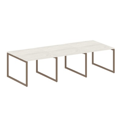 Metal System Quattro 4x4 40БО.ПРГ-3.1 (Дуб наварра/Мокко) Переговорный стол, 3 столешницы на О-образном м/к