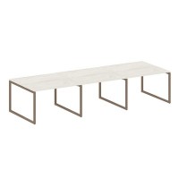 Metal System Quattro 4x4 40БО.ПРГ-3.2 (Дуб наварра/Мокко) Переговорный стол, 3 столешницы на О-образном м/к