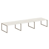 Metal System Quattro 4x4 40БО.ПРГ-3.4 (Дуб наварра/Мокко) Переговорный стол, 3 столешницы на О-образном м/к