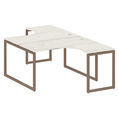 Metal System Quattro 4x4 40БО.РАС-СА-2.3 (Дуб наварра/Мокко) Рабочая станция криволинейная на О-образном м/к