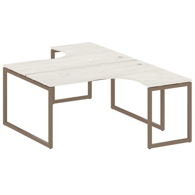 Metal System Quattro 4x4 40БО.РАС-СА-2.4 (Дуб наварра/Мокко) Рабочая станция криволинейная на О-образном м/к