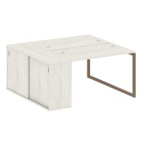 Metal System Quattro 4x4 40БО.РС-СШК-1.2 (Дуб наварра/Мокко) Рабочая станция на О-образном м/к с опорным шкафом-купе