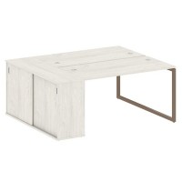 Metal System Quattro 4x4 40БО.РС-СШК-1.3 (Дуб наварра/Мокко) Рабочая станция на О-образном м/к с опорным шкафом-купе