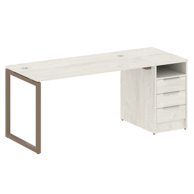 Metal System Quattro 4x4 40БО.РС-СТП -1.3 (Дуб наварра/Мокко) Рабочая станция на О-образном м/к с опорной тумбой