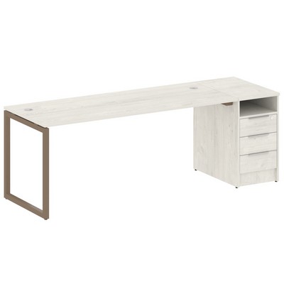 Metal System Quattro 4x4 40БО.РС-СТП -1.5 (Дуб наварра/Мокко) Рабочая станция на О-образном м/к с опорной тумбой