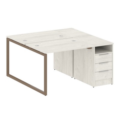 Metal System Quattro 4x4 40БО.РС-СТП-2.1 (Дуб наварра/Мокко) Рабочая станция на О-образном м/к с опорной тумбой