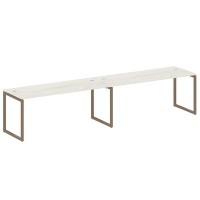 Metal System Quattro 4x4 40БО.СМ-2.5 (Дуб наварра/Мокко) Рабочая станция на 2 раб.места на О-образном м/к