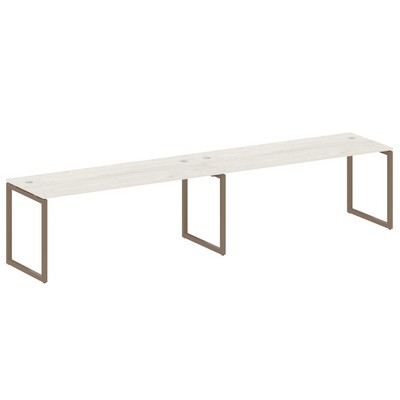 Metal System Quattro 4x4 40БО.СМ-2.5 (Дуб наварра/Мокко) Рабочая станция на 2 раб.места на О-образном м/к