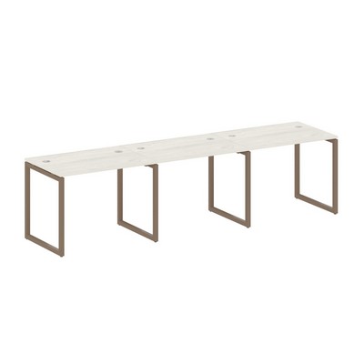 Metal System Quattro 4x4 40БО.СМ-3.1 (Дуб наварра/Мокко) Рабочая станция на 3 раб.места на О-образном м/к