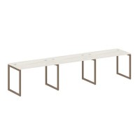 Metal System Quattro 4x4 40БО.СМ-3.2 (Дуб наварра/Мокко) Рабочая станция на 3 раб.места на О-образном м/к