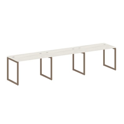 Metal System Quattro 4x4 40БО.СМ-3.2 (Дуб наварра/Мокко) Рабочая станция на 3 раб.места на О-образном м/к