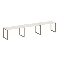 Metal System Quattro 4x4 40БО.СМ-3.3 (Дуб наварра/Мокко) Рабочая станция на 3 раб.места на О-образном м/к