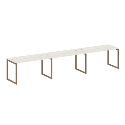 Metal System Quattro 4x4 40БО.СМ-3.3 (Дуб наварра/Мокко) Рабочая станция на 3 раб.места на О-образном м/к