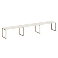 Metal System Quattro 4x4 40БО.СМ-3.4 (Дуб наварра/Мокко) Рабочая станция на 3 раб.места на О-образном м/к