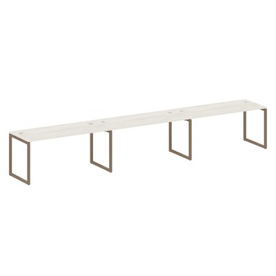 Metal System Quattro 4x4 40БО.СМ-3.4 (Дуб наварра/Мокко) Рабочая станция на 3 раб.места на О-образном м/к