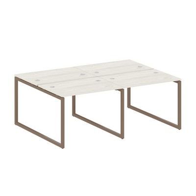 Metal System Quattro 4x4 40БО.СМ-4.1 (Дуб наварра/Мокко) Рабочая станция на 4 раб.места на О-образном м/к