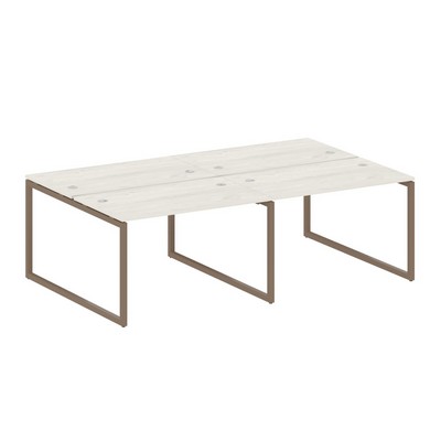 Metal System Quattro 4x4 40БО.СМ-4.2 (Дуб наварра/Мокко) Рабочая станция на 4 раб.места на О-образном м/к