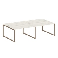 Metal System Quattro 4x4 40БО.СМ-4.3 (Дуб наварра/Мокко) Рабочая станция на 4 раб.места на О-образном м/к