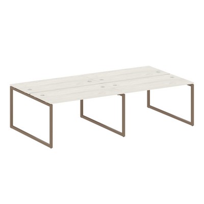 Metal System Quattro 4x4 40БО.СМ-4.3 (Дуб наварра/Мокко) Рабочая станция на 4 раб.места на О-образном м/к