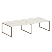 Metal System Quattro 4x4 40БО.СМ-4.4 (Дуб наварра/Мокко) Рабочая станция на 4 раб.места на О-образном м/к