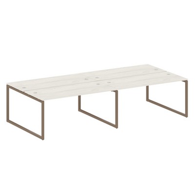 Metal System Quattro 4x4 40БО.СМ-4.4 (Дуб наварра/Мокко) Рабочая станция на 4 раб.места на О-образном м/к