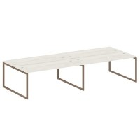 Metal System Quattro 4x4 40БО.СМ-4.5 (Дуб наварра/Мокко) Рабочая станция на 4 раб.места на О-образном м/к